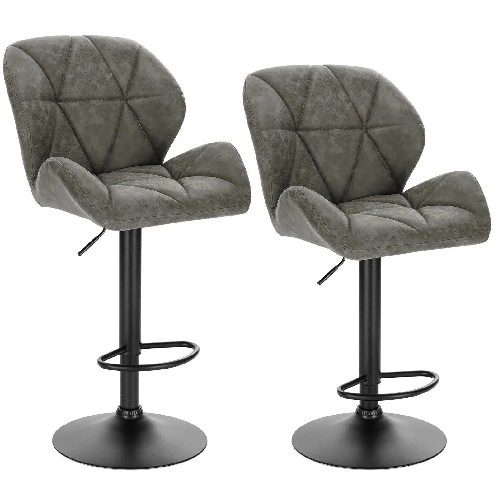 Feronza™ 2-Persoons Barstoelen met Verstelbare Draaifunctie en Gaslift voor Keuken en Eetkamer - Feronza